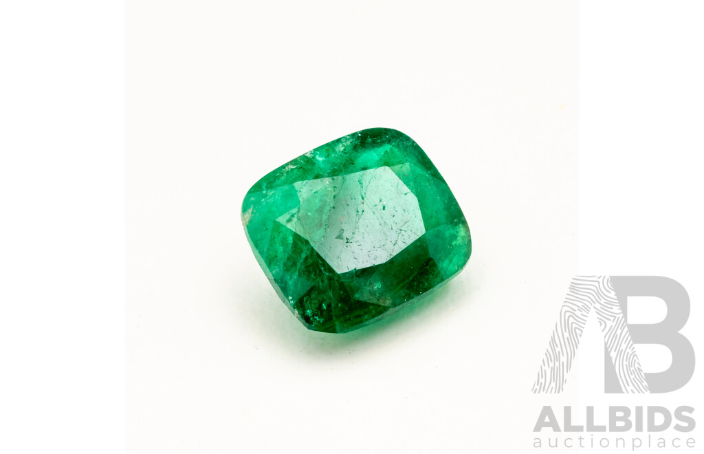 3.70ct Elongated Cushion Cut Natural Emerald