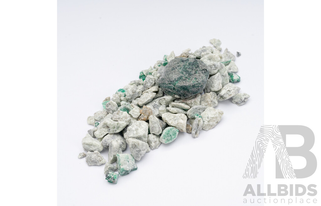 300.20cts of Uncut Natural Emeralds - 60.03gms