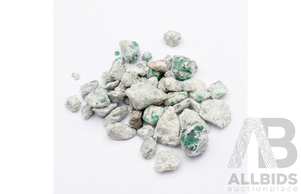 250.05cts of Uncut Natural Emeralds - 50.01gms