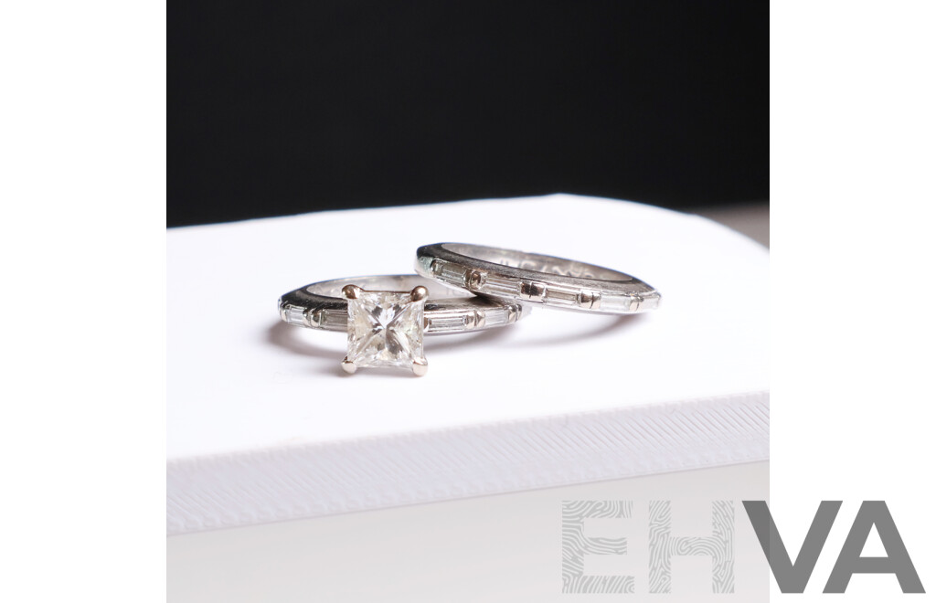 Canturi 18ct White Gold 2 Ring Set - Size J