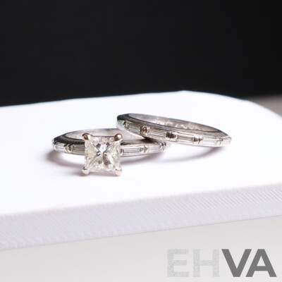 Canturi 18ct White Gold 2 Ring Set - Size J