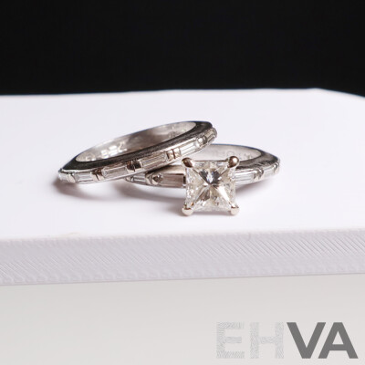 Canturi 18ct White Gold 2 Ring Set - Size J