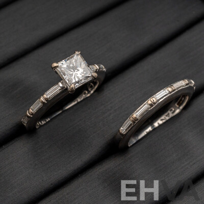 Canturi 18ct White Gold 2 Ring Set - Size J