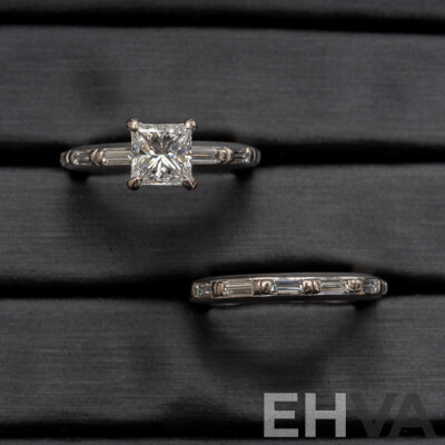 Canturi 18ct White Gold 2 Ring Set - Size J