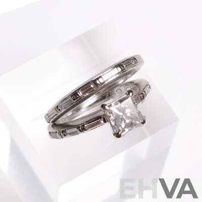 Canturi 18ct White Gold 2 Ring Set - Size J