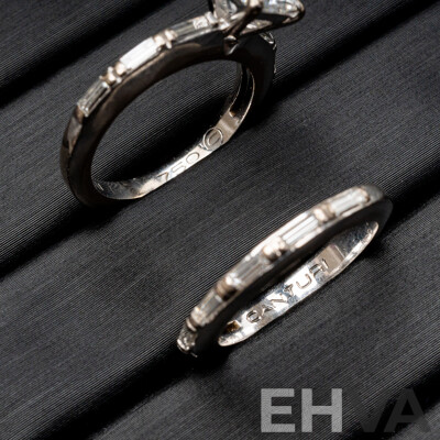 Canturi 18ct White Gold 2 Ring Set - Size J