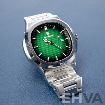 Poedagar Mens Wristwatch with Silver Blue Dial and Extra Links