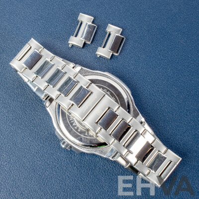 Poedagar Mens Wristwatch with Silver Blue Dial and Extra Links