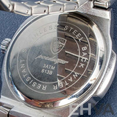 Poedagar Mens Wristwatch with Silver Blue Dial and Extra Links