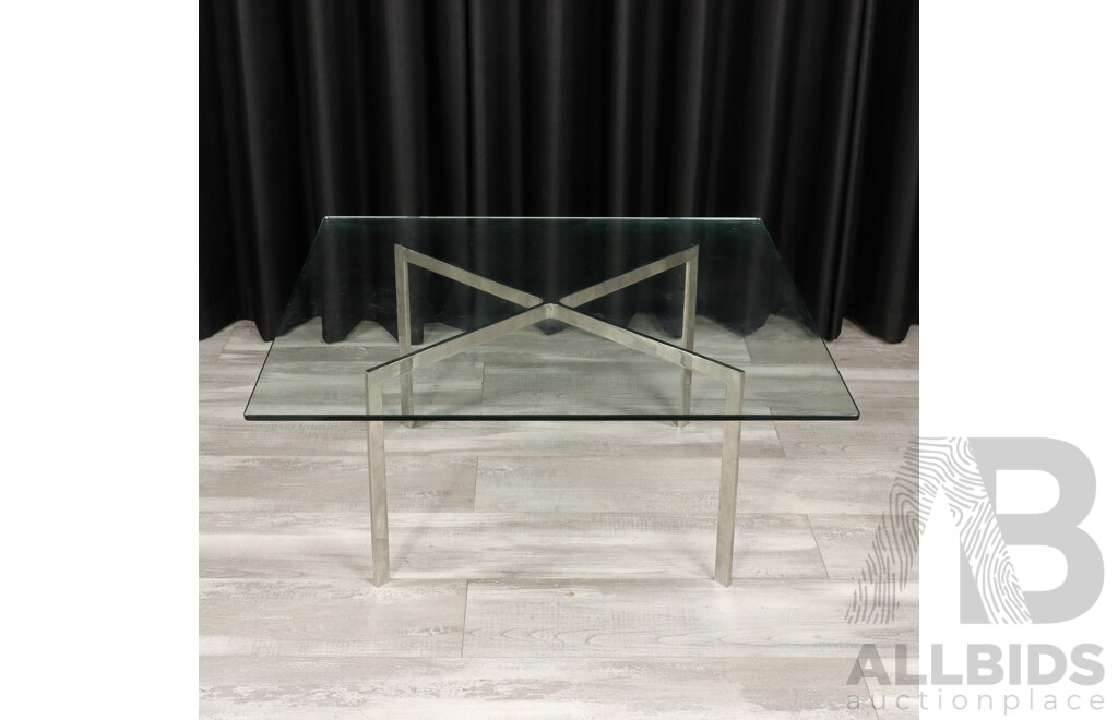Bennett Geiger Style Glass and Chrome Coffee Table