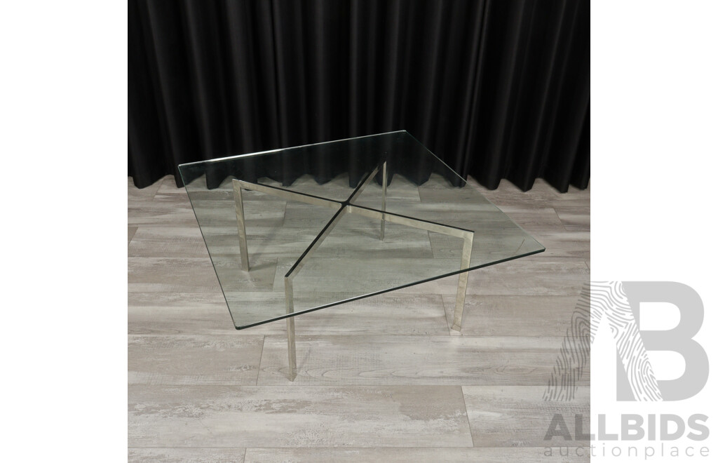 Bennett Geiger Style Glass and Chrome Coffee Table