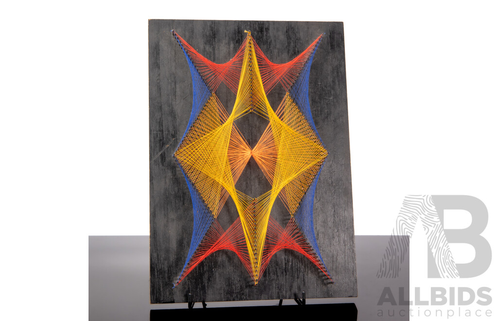 Vibrant Retro Geometric String Wall Hanging