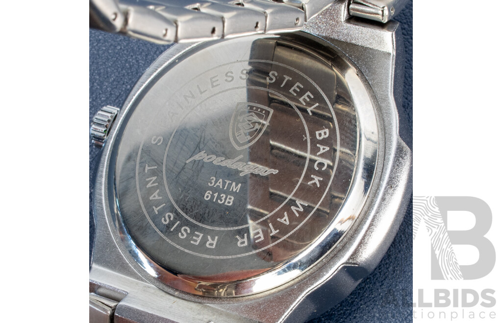 Poedagar Men?s Wristwatch with Silver Blue Dial and Extra Links