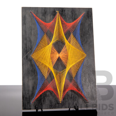 Vibrant Retro Geometric String Wall Hanging