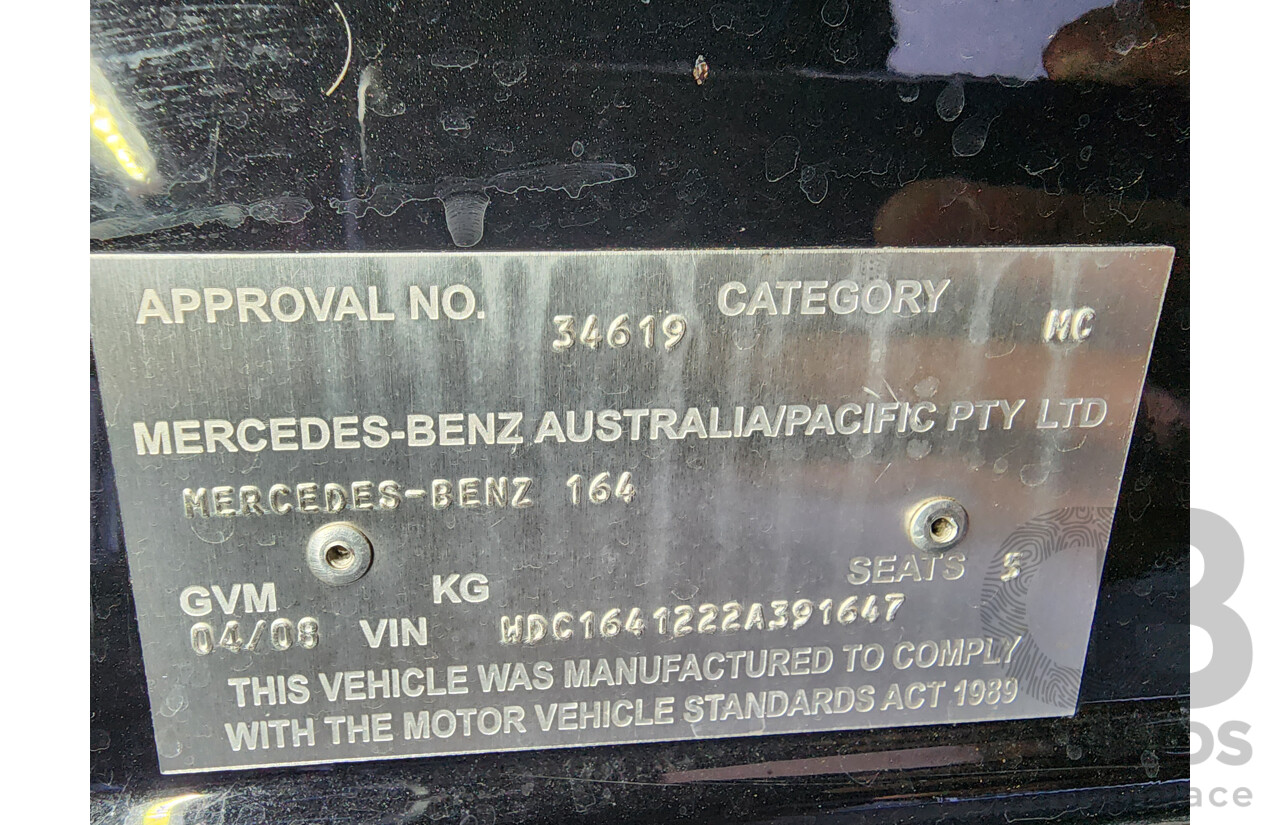 4/2008 Mercedes-Benz ML 320 CDI Luxury (4x4) W164 08 UPGRADE 4d Wagon Black 3.0L