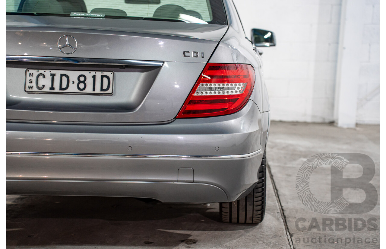 6/2012 Mercedes-Benz C250 Avantgarde BE W204 MY11 4d Sedan Palladium Silver Metallic Turbo 1.8L