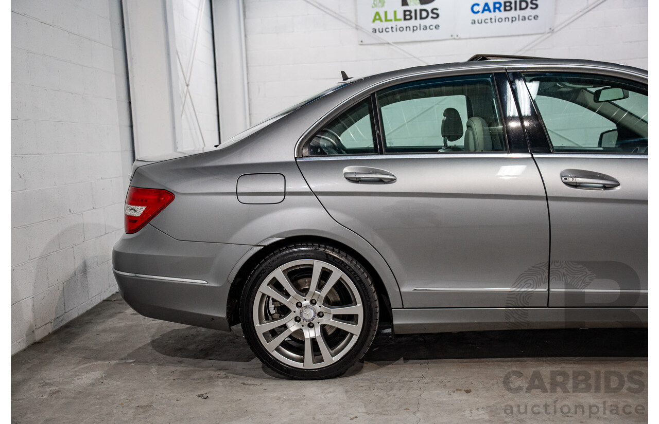 6/2012 Mercedes-Benz C250 Avantgarde BE W204 MY11 4d Sedan Palladium Silver Metallic Turbo 1.8L