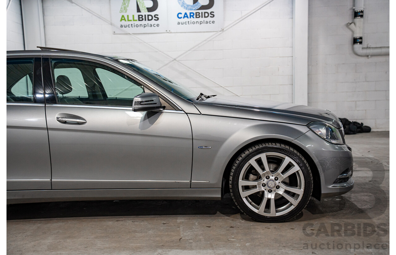 6/2012 Mercedes-Benz C250 Avantgarde BE W204 MY11 4d Sedan Palladium Silver Metallic Turbo 1.8L