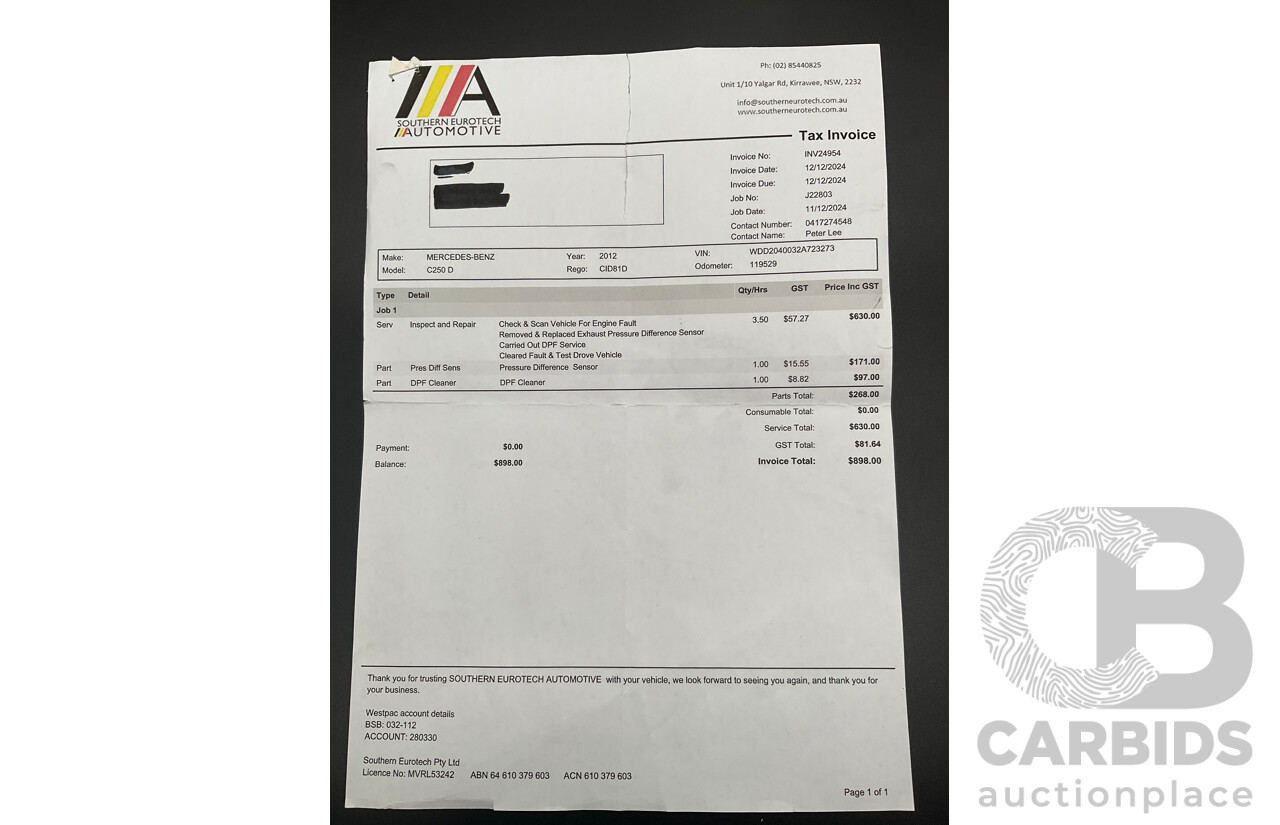 6/2012 Mercedes-Benz C250 Avantgarde BE W204 MY11 4d Sedan Palladium Silver Metallic Turbo 1.8L