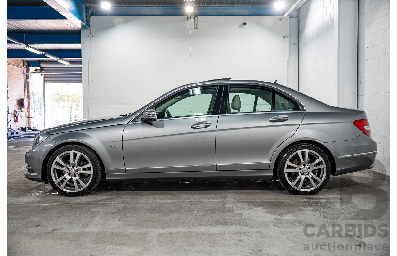 6/2012 Mercedes-Benz C250 Avantgarde BE W204 MY11 4d Sedan Palladium Silver Metallic Turbo 1.8L
