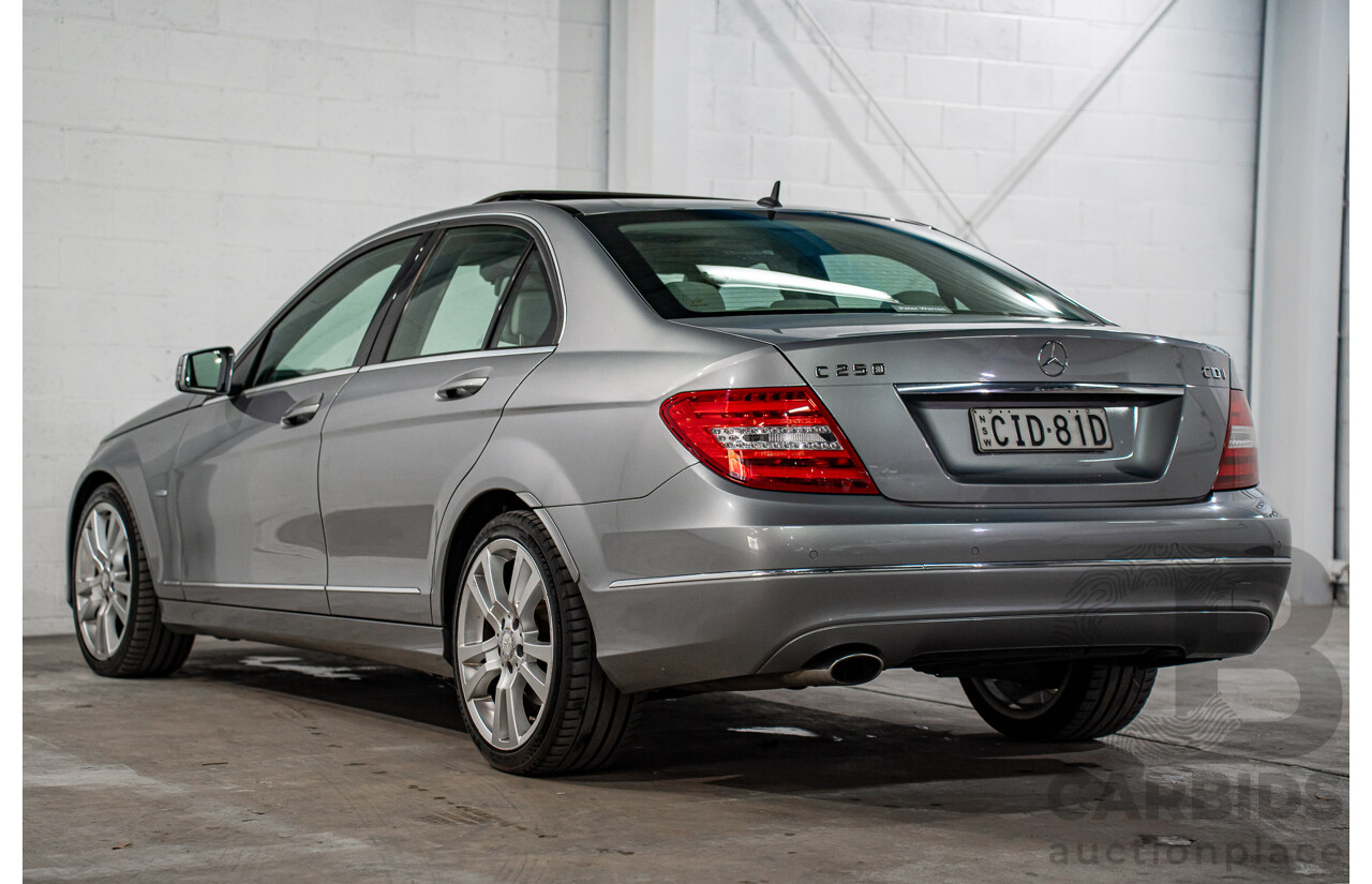 6/2012 Mercedes-Benz C250 Avantgarde BE W204 MY11 4d Sedan Palladium Silver Metallic Turbo 1.8L