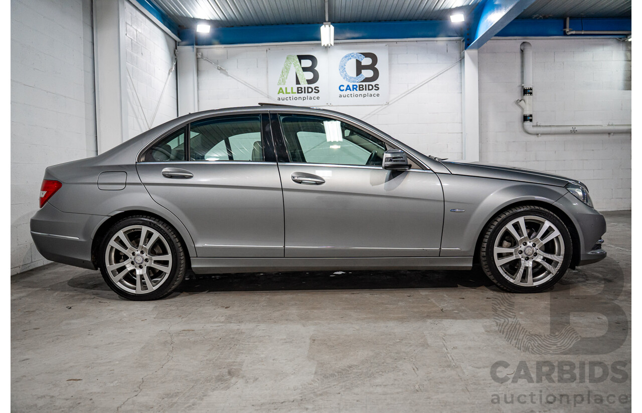 6/2012 Mercedes-Benz C250 Avantgarde BE W204 MY11 4d Sedan Palladium Silver Metallic Turbo 1.8L