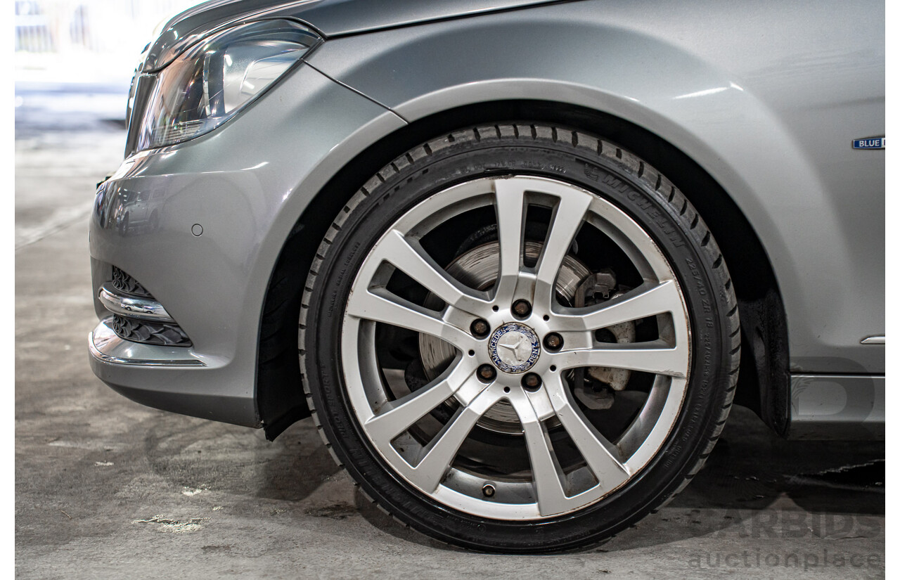 6/2012 Mercedes-Benz C250 Avantgarde BE W204 MY11 4d Sedan Palladium Silver Metallic Turbo 1.8L