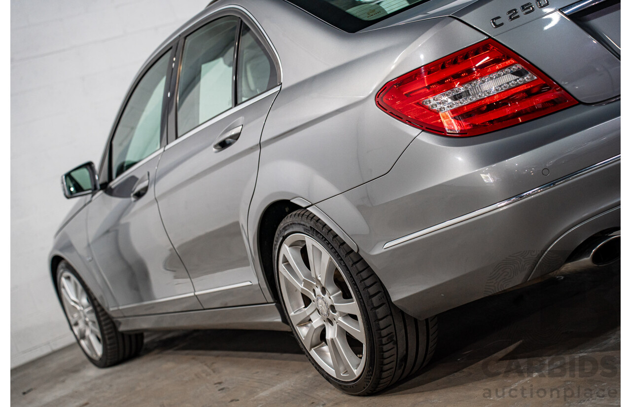 6/2012 Mercedes-Benz C250 Avantgarde BE W204 MY11 4d Sedan Palladium Silver Metallic Turbo 1.8L