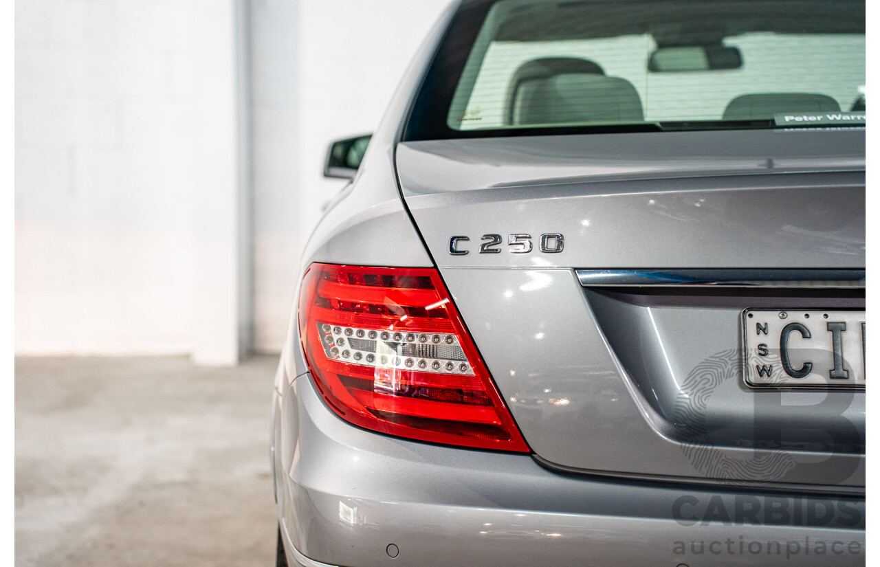 6/2012 Mercedes-Benz C250 Avantgarde BE W204 MY11 4d Sedan Palladium Silver Metallic Turbo 1.8L