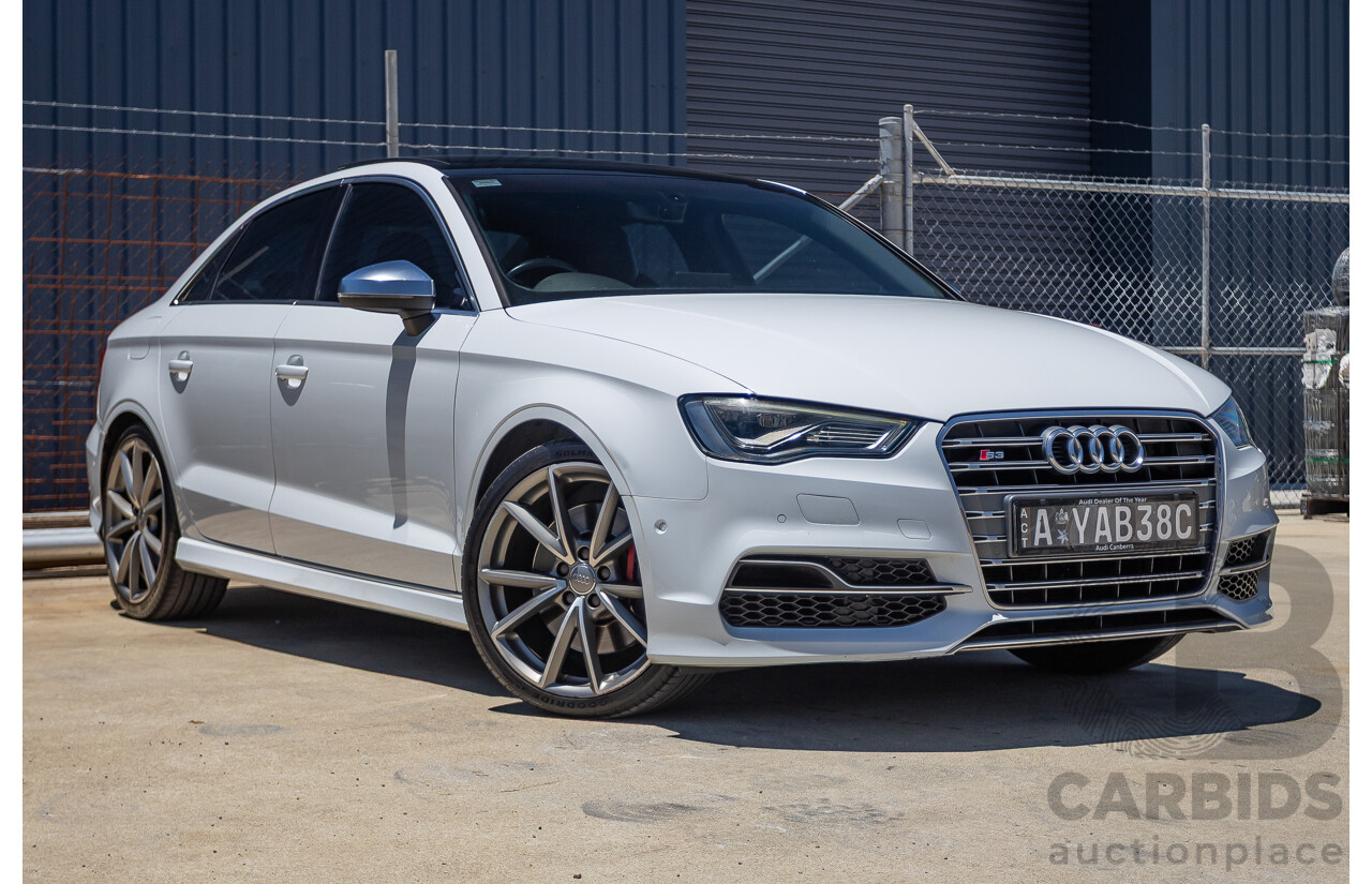 1/2016 Audi S3 2.0 TFSI Quattro (AWD) 8V MY15 4D Sedan Glacier White Turbo 2.0L