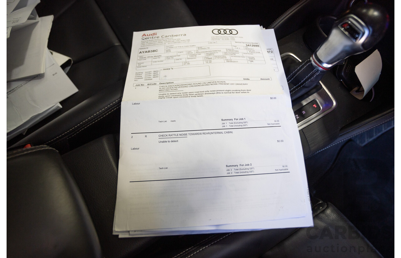 1/2016 Audi S3 2.0 TFSI Quattro (AWD) 8V MY15 4D Sedan Glacier White Turbo 2.0L