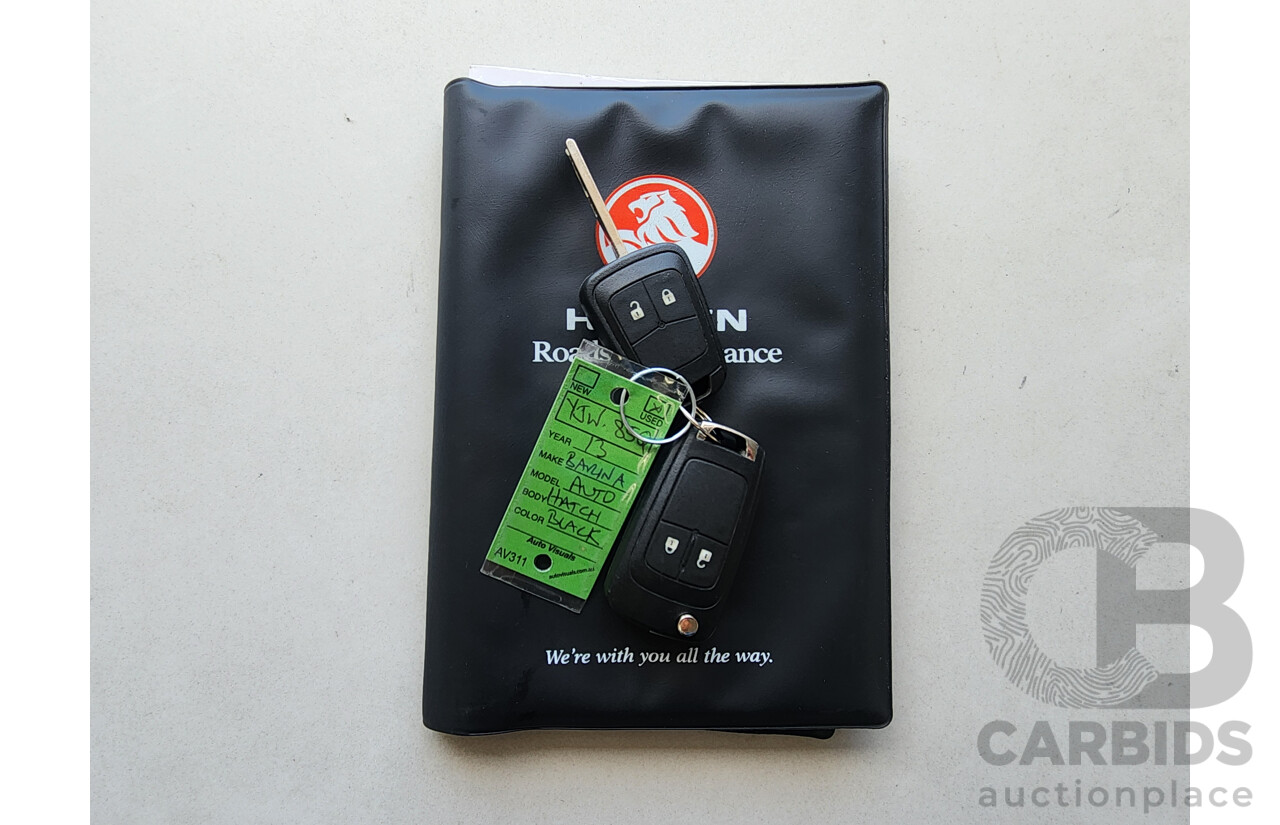 6/2013 Holden Barina CD TM MY13 5d Hatchback Black 1.6L