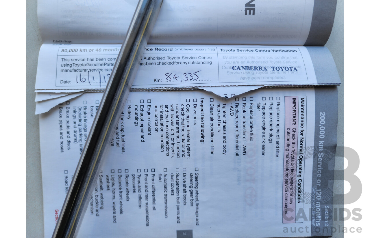 12/2008 Toyota Kluger Grande (4x4) GSU45R 4d Wagon Grey 3.5L