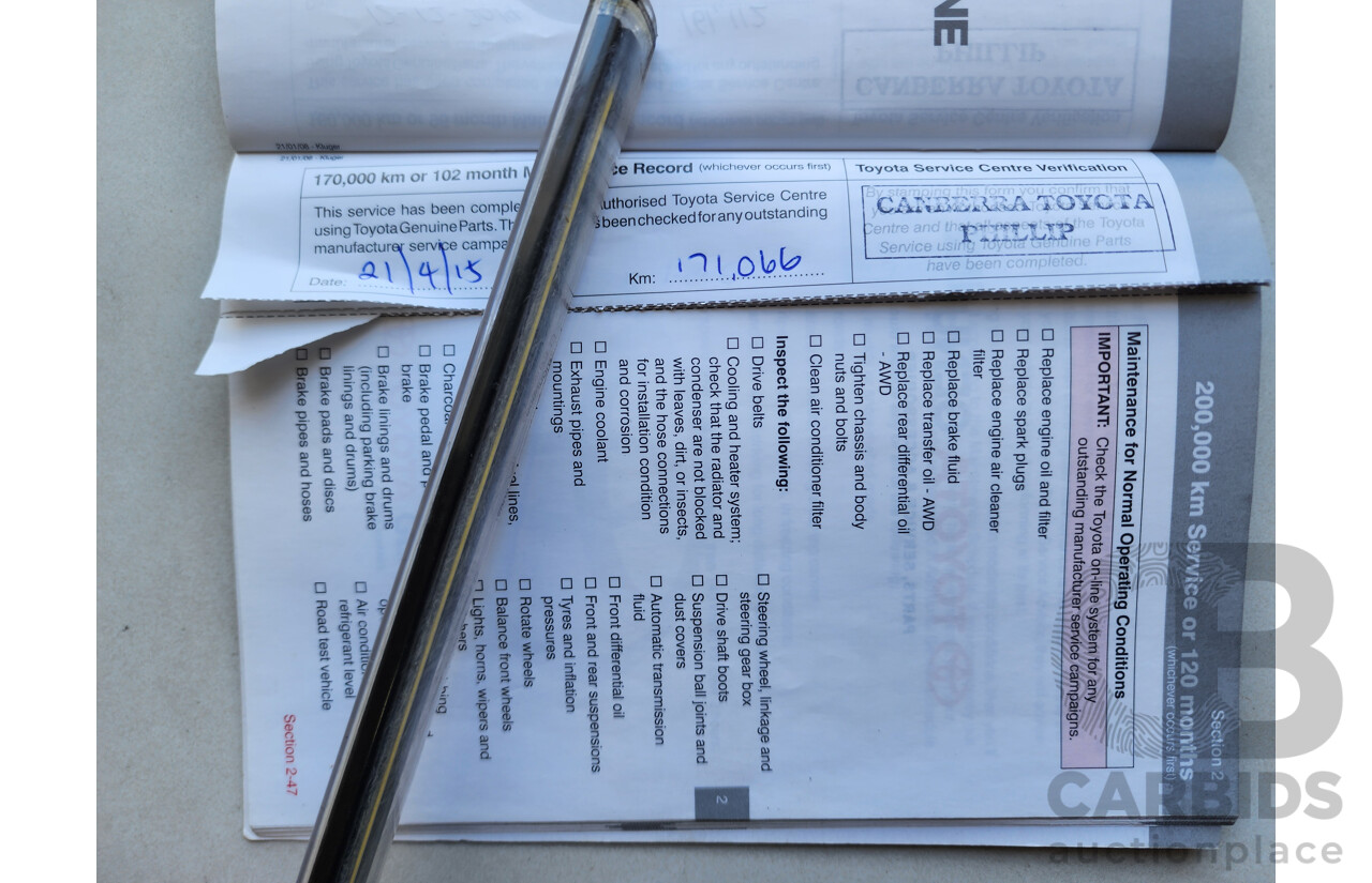 12/2008 Toyota Kluger Grande (4x4) GSU45R 4d Wagon Grey 3.5L