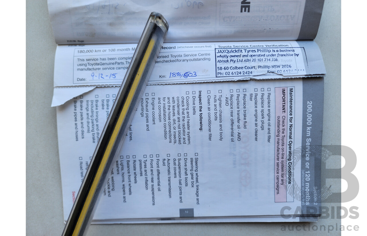 12/2008 Toyota Kluger Grande (4x4) GSU45R 4d Wagon Grey 3.5L