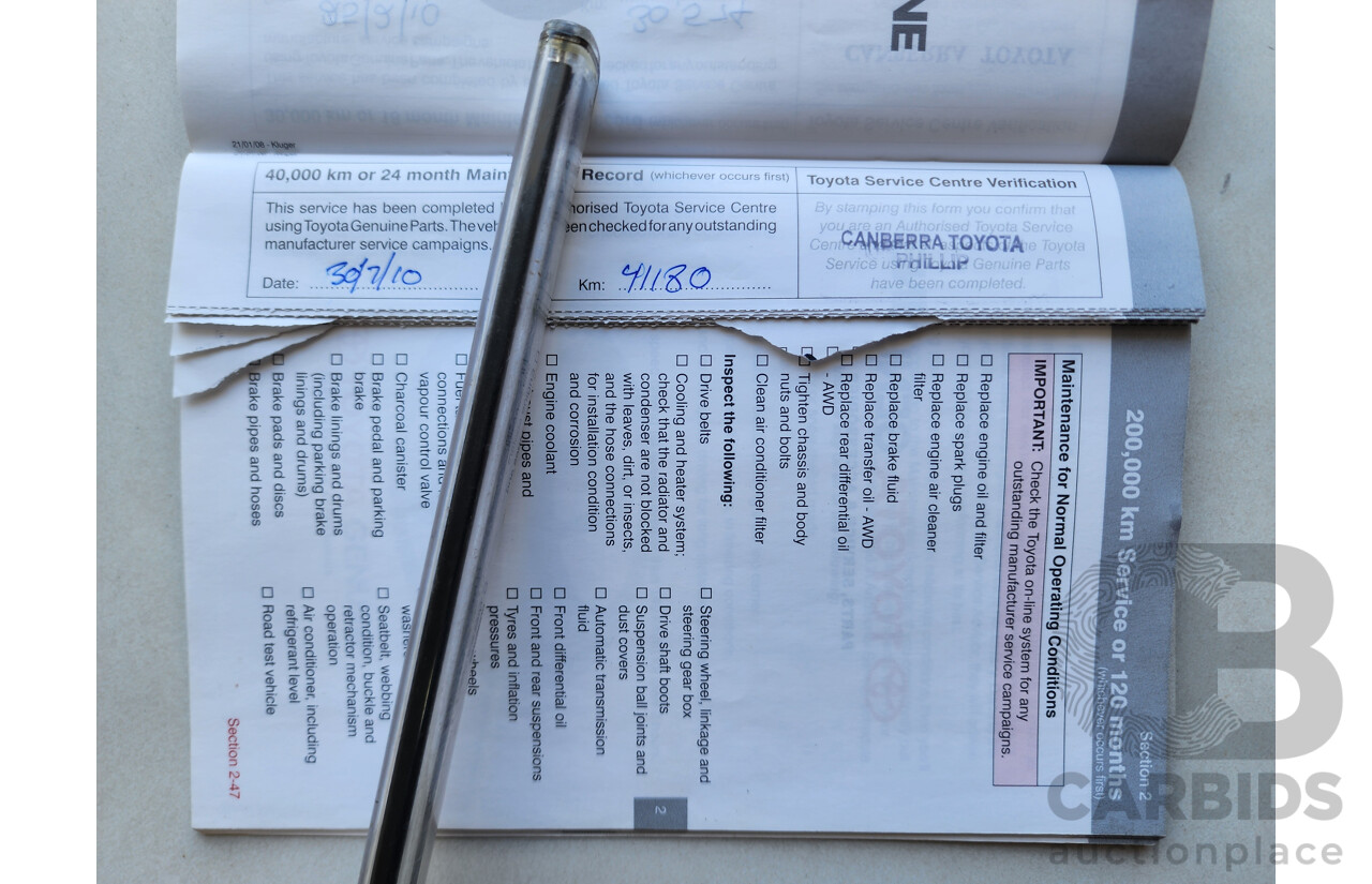 12/2008 Toyota Kluger Grande (4x4) GSU45R 4d Wagon Grey 3.5L