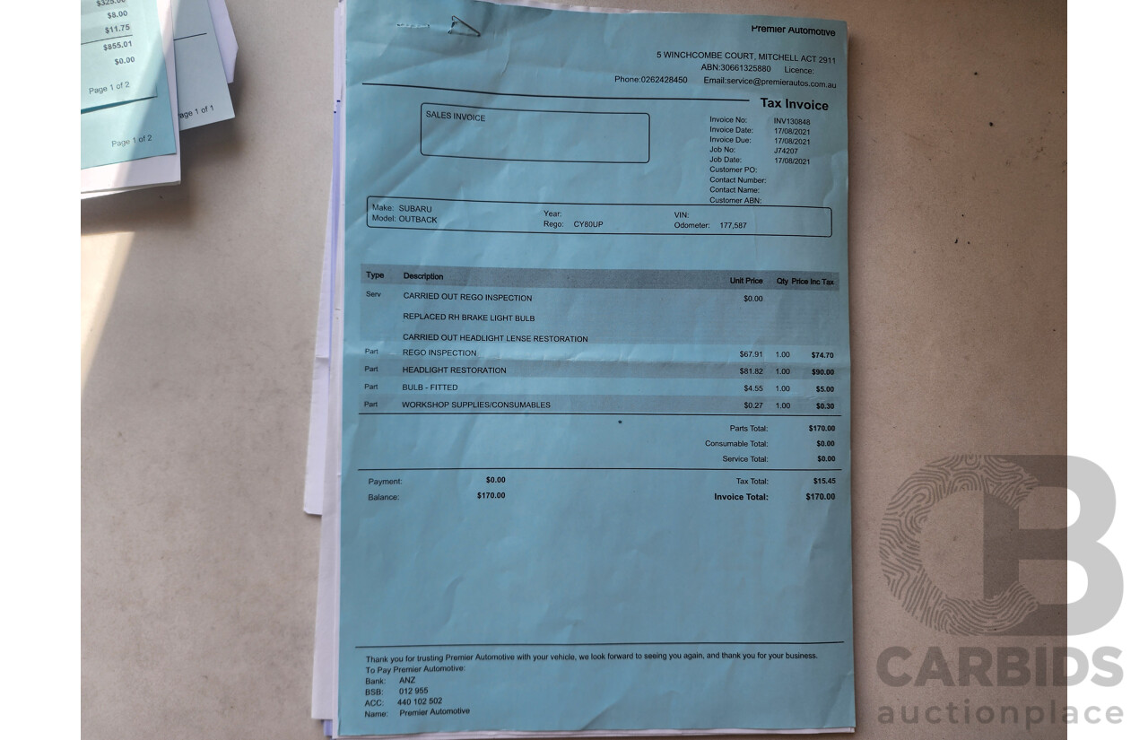 7/2010 Subaru Outback 2.5i MY10 4d Wagon White 2.5L