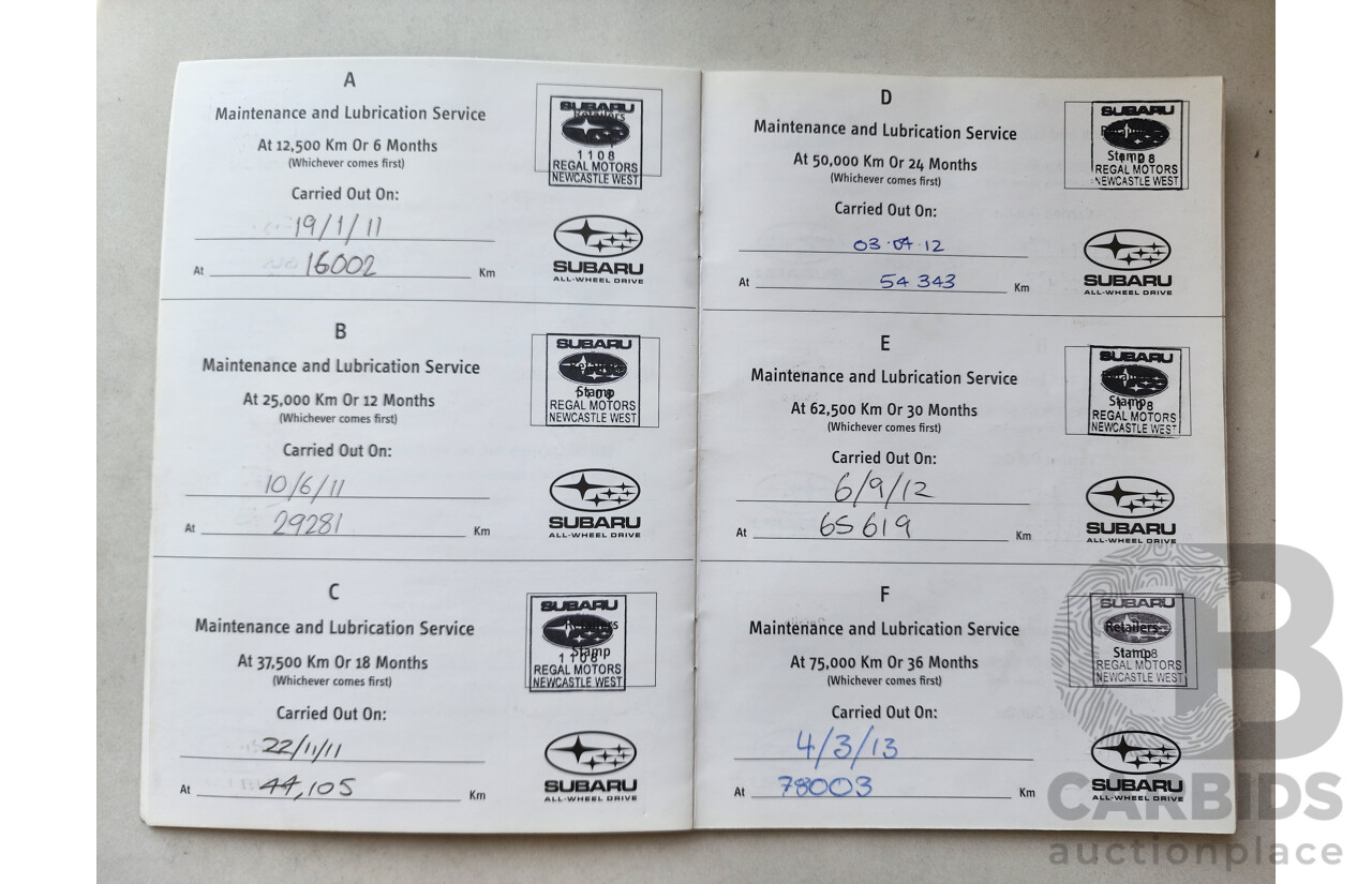 7/2010 Subaru Outback 2.5i MY10 4d Wagon White 2.5L