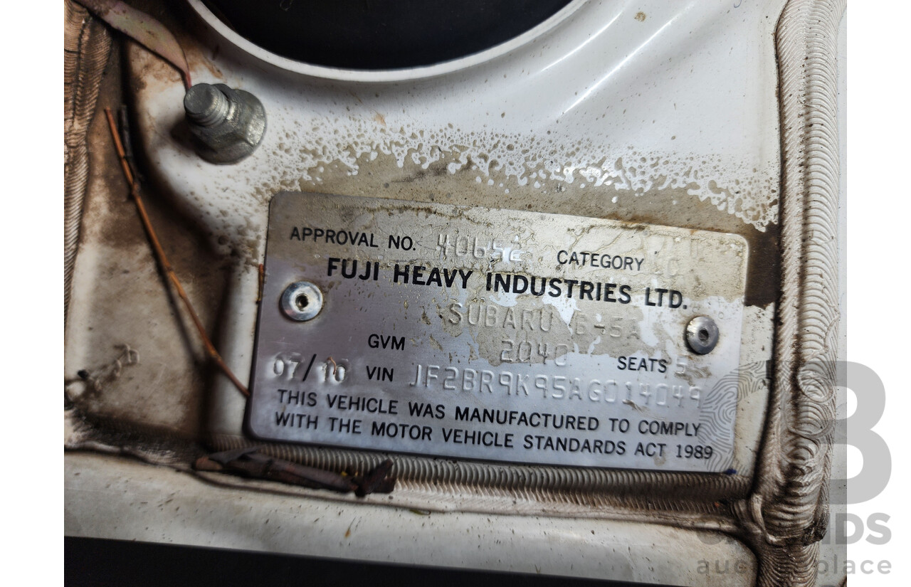 7/2010 Subaru Outback 2.5i MY10 4d Wagon White 2.5L