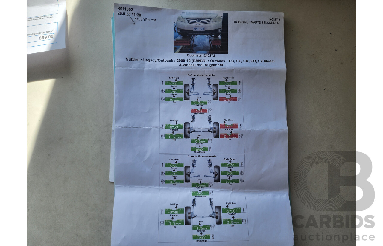 7/2010 Subaru Outback 2.5i MY10 4d Wagon White 2.5L