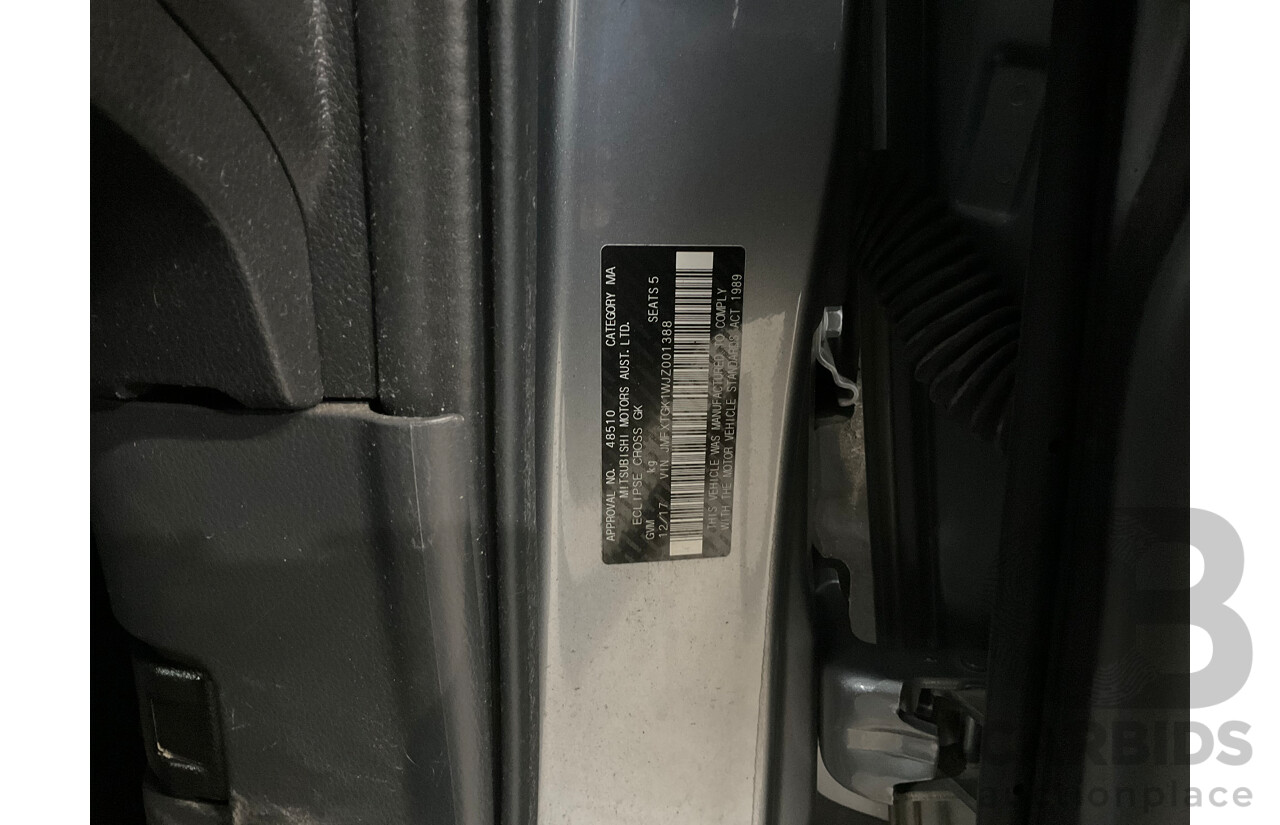 12/2017 Mitsubishi Eclipse Cross LS (FWD) YA 4d Wagon Deep Grey Metallic 1.5L