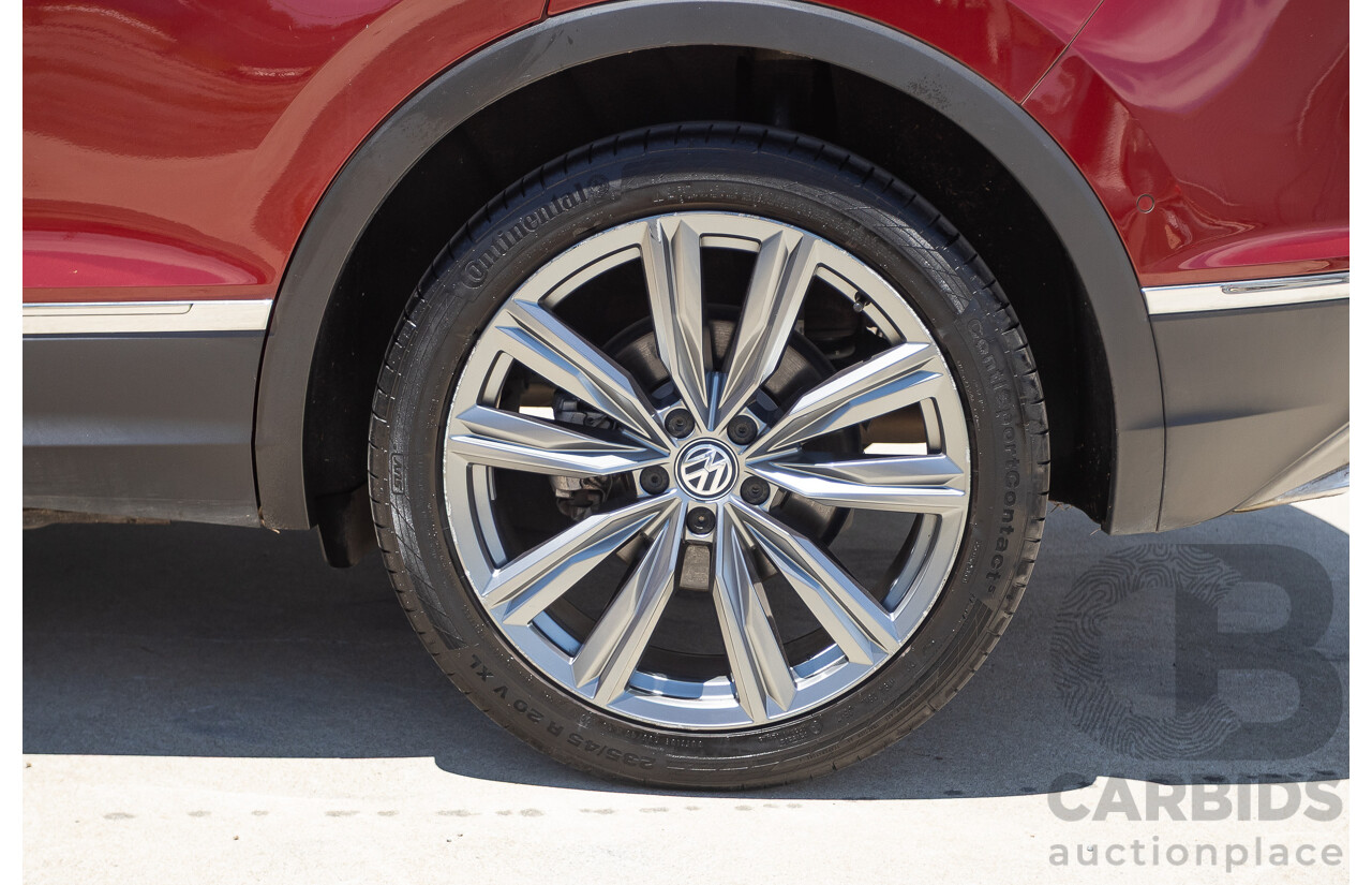 1/2018 Volkswagen Tiguan 162 TSI Sportline (AWD) 5NA MY18 4D Wagon Ruby Red Metallic Turbo 2.0L