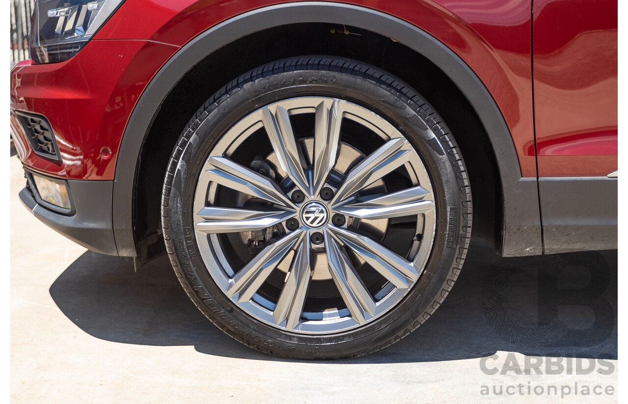 1/2018 Volkswagen Tiguan 162 TSI Sportline (AWD) 5NA MY18 4D Wagon Ruby Red Metallic Turbo 2.0L