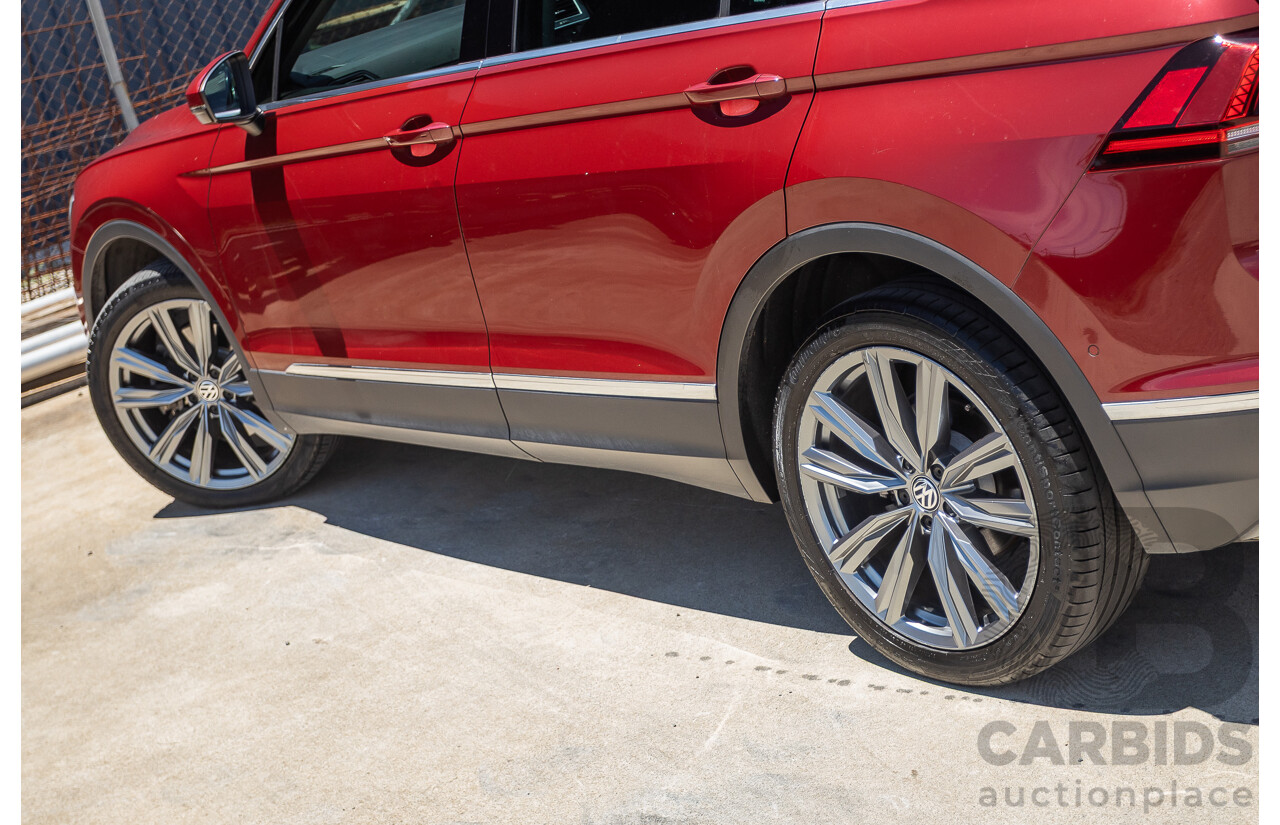 1/2018 Volkswagen Tiguan 162 TSI Sportline (AWD) 5NA MY18 4D Wagon Ruby Red Metallic Turbo 2.0L