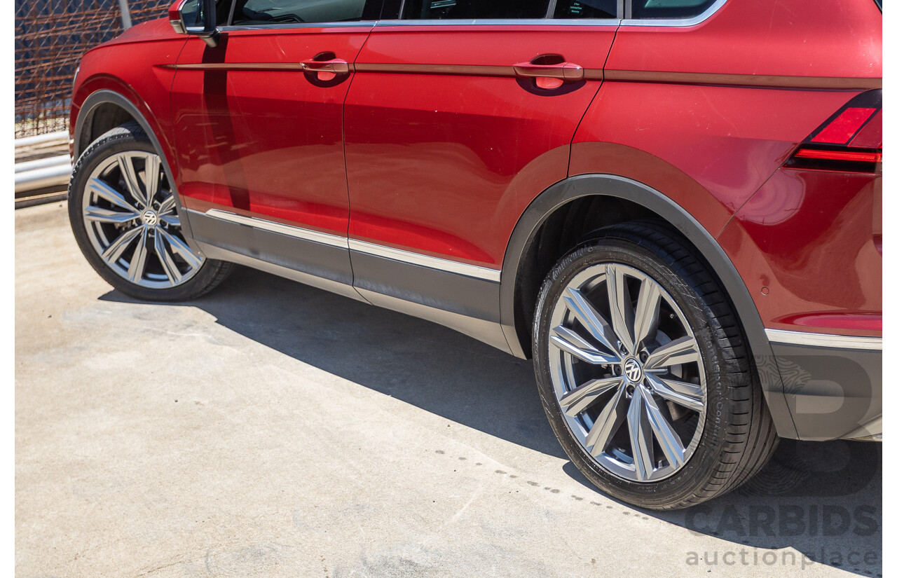 1/2018 Volkswagen Tiguan 162 TSI Sportline (AWD) 5NA MY18 4D Wagon Ruby Red Metallic Turbo 2.0L