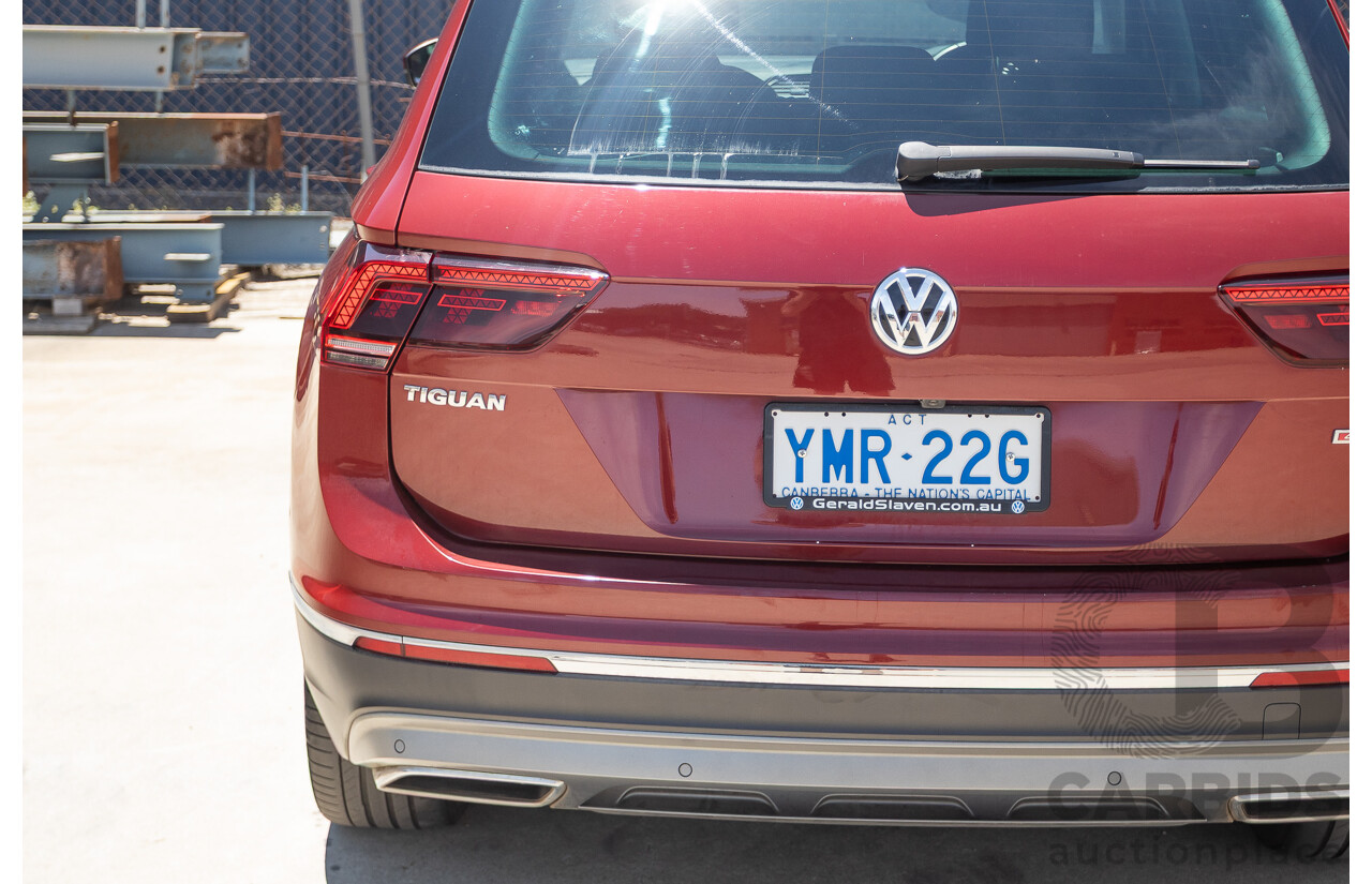 1/2018 Volkswagen Tiguan 162 TSI Sportline (AWD) 5NA MY18 4D Wagon Ruby Red Metallic Turbo 2.0L