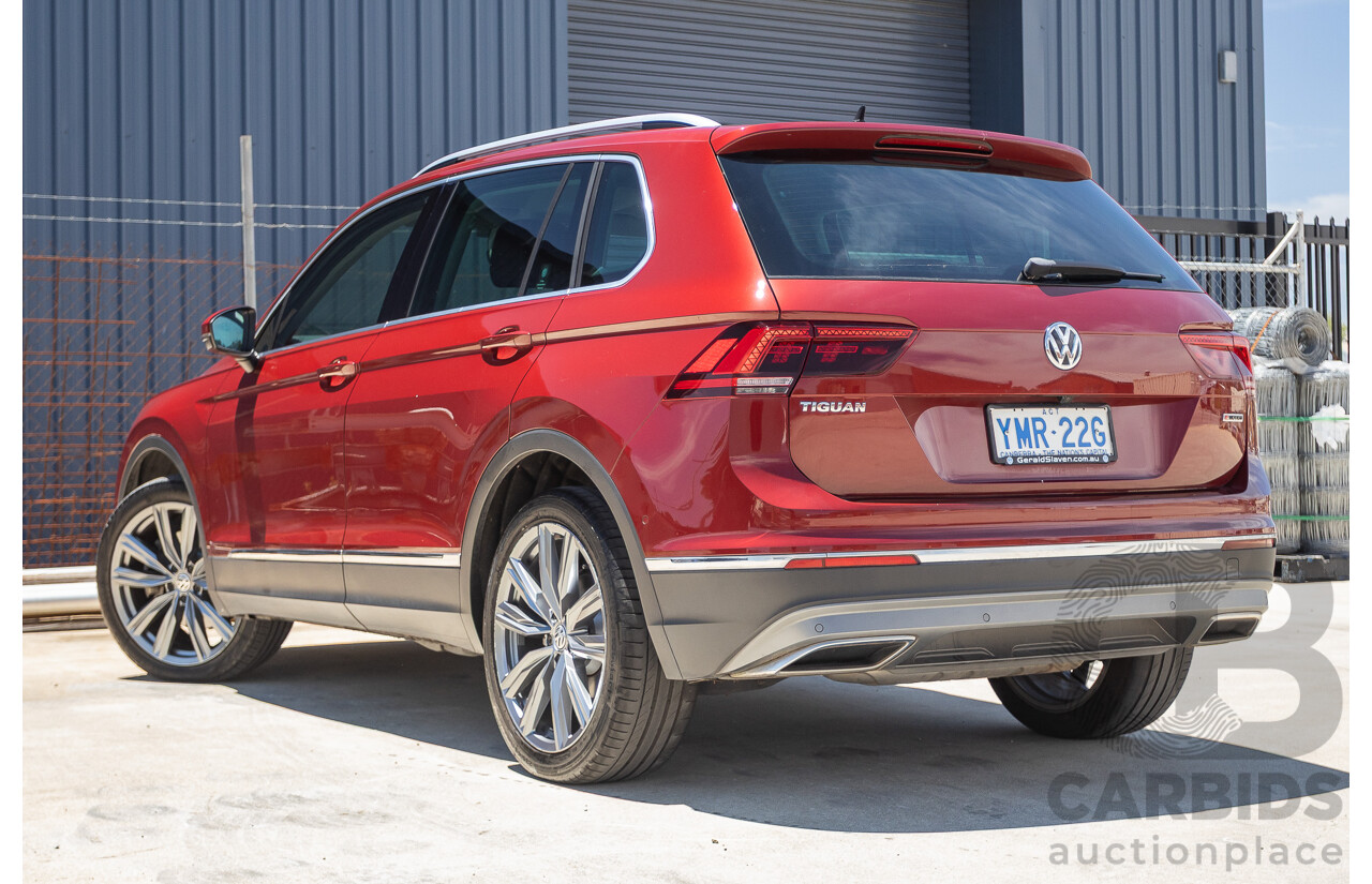 1/2018 Volkswagen Tiguan 162 TSI Sportline (AWD) 5NA MY18 4D Wagon Ruby Red Metallic Turbo 2.0L