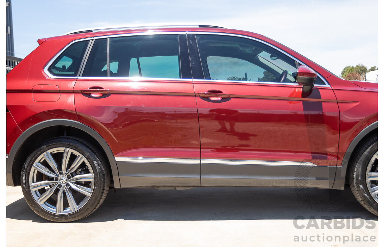 1/2018 Volkswagen Tiguan 162 TSI Sportline (AWD) 5NA MY18 4D Wagon Ruby Red Metallic Turbo 2.0L