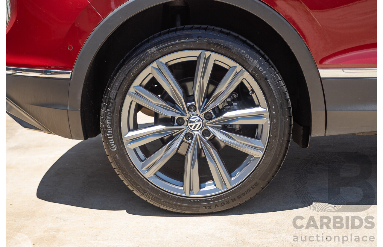 1/2018 Volkswagen Tiguan 162 TSI Sportline (AWD) 5NA MY18 4D Wagon Ruby Red Metallic Turbo 2.0L