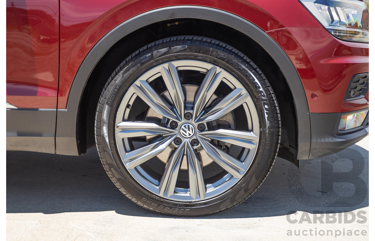 1/2018 Volkswagen Tiguan 162 TSI Sportline (AWD) 5NA MY18 4D Wagon Ruby Red Metallic Turbo 2.0L
